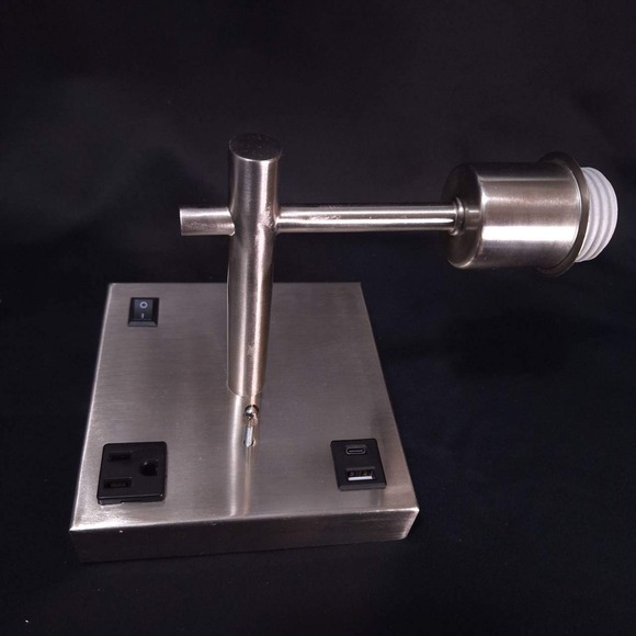 Wall Light Sconce w/ USB, Type-C Port & AC Outlet LED Bulb‎ Included Wall Lamp - Picture 4 of 10